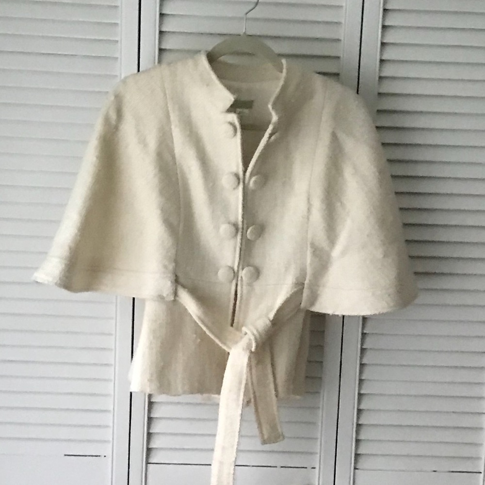 Anthropologie Lil cream boucle cape sz s